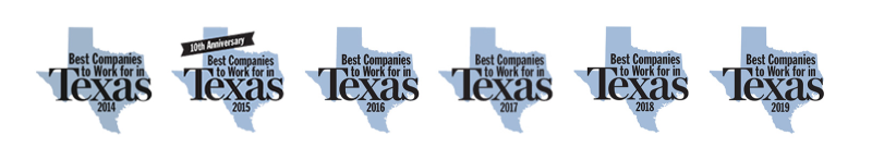 Voted best company to work for in Texas 6 years in a row